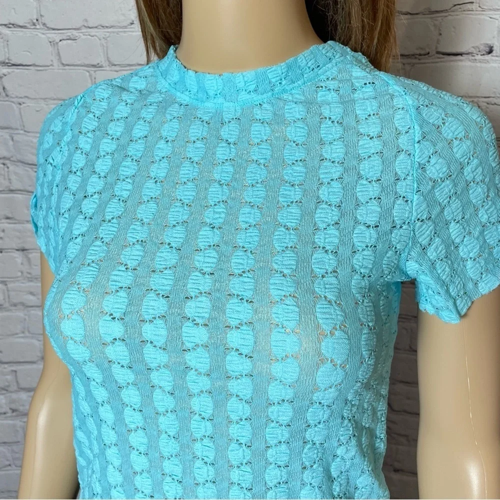 New Free People Blue Maggie Tee Size S